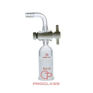 Laboratory PTFE Stopcock Adapter With Spring 90°  bent - Picture 1 of 1