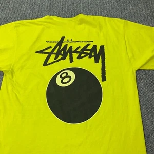 Stussy 8 Ball Tee Mens XL Yellow Pool Billiards - Picture 1 of 11
