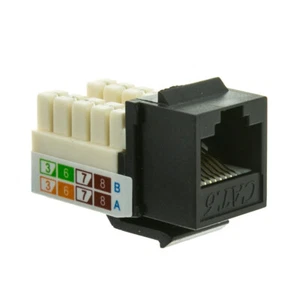 Cat6 Keystone Jack  Black  RJ45 Female to 110 Punch Down 326-120BK - Picture 1 of 1