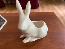 New ListingVintage White Bunny Rabbit Matte Pottery Ceramic Planter