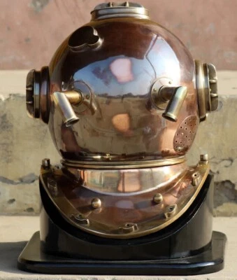 US NAVY MARK V CASCO DE BUCEO ANTIGUO LATÓN ACERO TAMAÑO COMPLETO REGALO VINTAGE  Foto 1 de 4