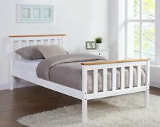 Modern White Wooden Bed Frame Single Size Solid Pine Classic Adult Child Kid Bed