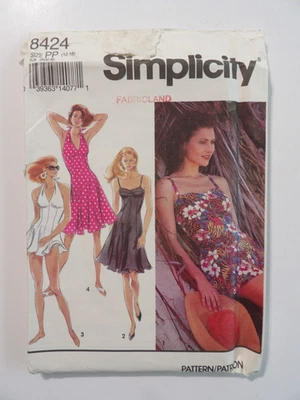 Simplicity 8424 Dress or Bathing Dress & Panties Sizes 12-14-16-18 Uncut Pattern - Image 1 of 3