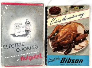VTG Cookbooks Electric Cooking the Modern Way With Gibson Hotpoint Set of 2 - Imagen 1 de 14