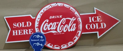 Drink Coca Cola Porcelain Enamel Sign 40 X 16.5 Inches 1 sides - Image 1 of 4