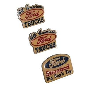 Vintage Ford Enamel Lapel Pin Backs Loy Of 3 Metal Car Automotive Pinback Rare - Picture 1 of 7