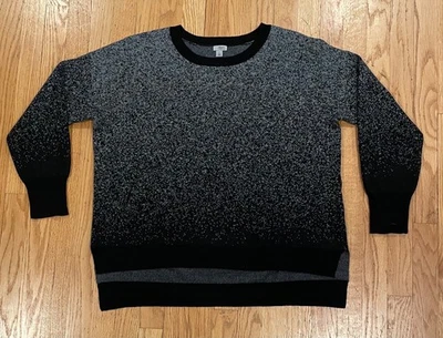 Halogen Womens 100% Cashmere Sweater Black White Ombre Size XL - Image 1 of 4