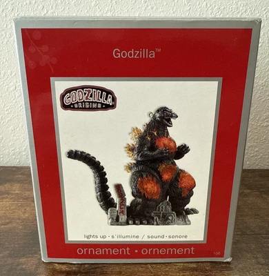 2010 American Greetings Burning Godzilla Origins Lights And Sound Ornament NEW - Image 1 of 4