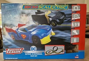 Micro Scalextric DC Justice League Batman & Superman Race Set Complete Tested - Picture 1 of 5