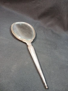 Espejo tocador vintage de plata de ley Art Nouveau grabado abedules 368 gr - Imagen 1 de 16