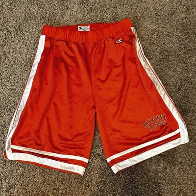 Vintage Miami Hurricanes Orange Champion Mesh Athletic Team Shorts Men's Sz L - Image 1 of 4