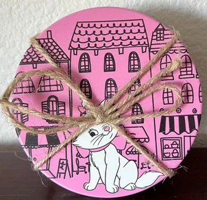 Set of 4 Disney The Aristocats Marie In Town 4" Stoneware Beverage Coasters NWT - Picture 1 of 3