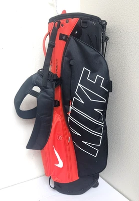 Nike Sport Lite Golf Stand Bag EQUA FLEX Dual Strap 5 Way 6 Pocket Orange Black - Image 1 of 4