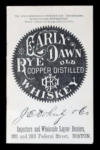um 1890 Preisführer, Golden Dream Whiskey, Boston Mass. Altes Kupfer destilliert - Bild 1 von 8