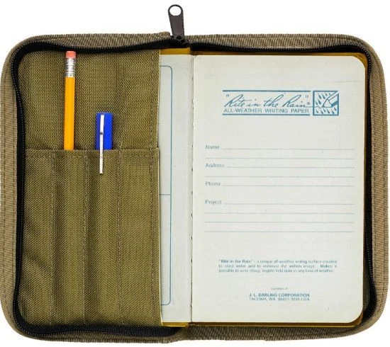 C980 Rite in the Rain Notebook Cover Cordura Fabric Tan Rugged Zipper Closure - Image 1 of 1