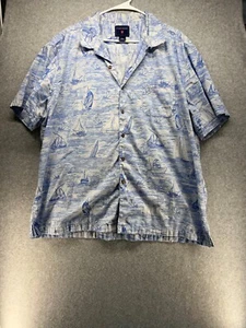 Saddlebred Mens Collared Shirt Size XXL Blue Cotton Long Sleeves Button Vacation - Picture 1 of 8