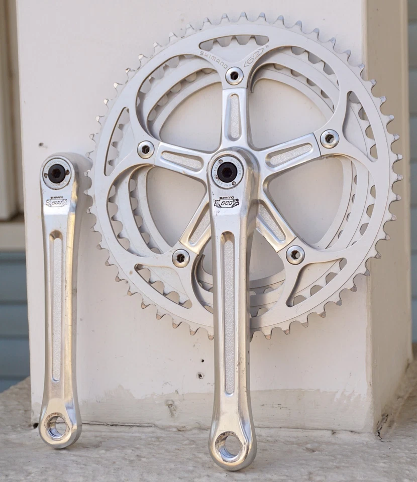 Shimano 600 Arabesque Crankset Tripleizer 170 Vintage Square Taper Cranks Triple - Image 1 of 4