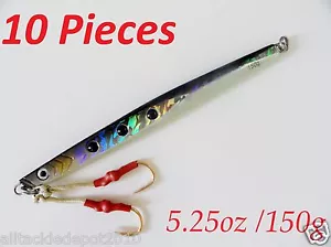 10 Piezas Plantillas Velocidad 5.25oz/150g Sardina Vertical Mariposa Pesca Señuelos - Imagen 1 de 1