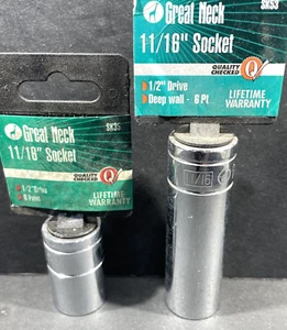 "Enchufes de accionamiento de 2-11/16"" Great Neck 1/2"" profundos y poco profundos, 6 puntos, SK53 y SK35" - Imagen 1 de 4