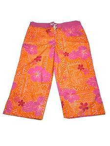 Lilly Pulitzer Girls Pink Orange Floral Print Bermuda Beach Shorts Sz 14 NWT - Picture 1 of 11