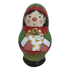 Russell Stover Elf Shaped Bell Christmas Tin Gift Package Empty 9” Cookies Candy - Picture 1 of 5