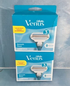 Gillette Venus Smooth Damen Rasierklingen Nachfüllpackungen 2 Packungen 16 Patronen insgesamt - Bild 1 von 11