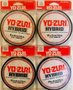 Lot of 4 YO-ZURI HYBRID Line, CLEAR color, 275yds: 8lb, 10lb, 15lb, & 20lb - Picture 1 of 2