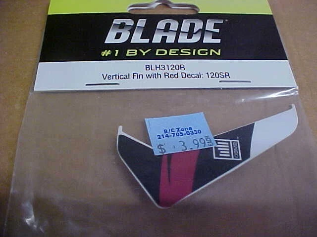 BLADE BLH3120R = VERTICAL FIN WITH RED DECAL: 120SR (NEW) - Image 1 of 1