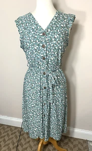 Vestido para mujer Monteau Los Angeles grande verde floral midi cottagecore Ditsy Sun - Imagen 1 de 11