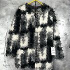 ZARA Basic Collection Black White Shaggy Faux Fur Teddy Coat Size Large NWT $119