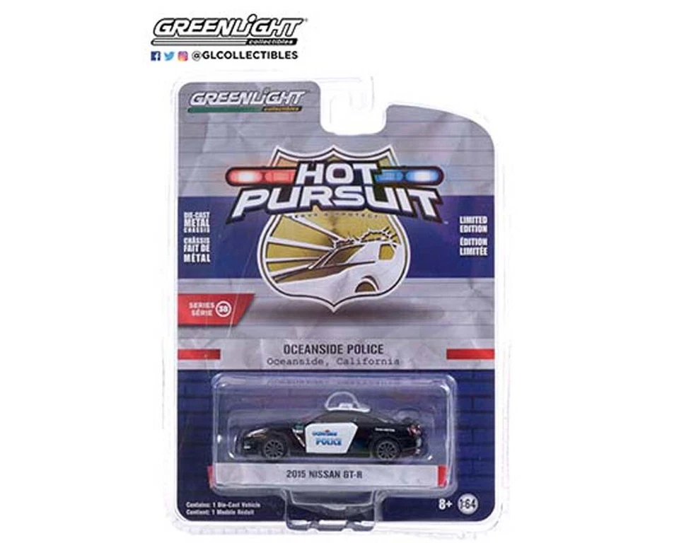 Coche de policía Greenlight 1:64 2015 Nissan GT-R Oceanside California 42960D-5B2 Foto 1 de 1