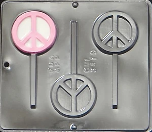 Peace Symbol Lollipop Chocolate Candy Mold  3419 NEW - Picture 1 of 2