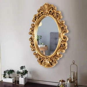 Classic French Gold Ornate Wall Mirror HD Silver PU Frame Vintage Livingroom - Picture 1 of 4