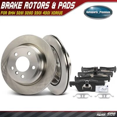 Rotores de freno de disco traseros y pastillas de freno de cerámica para BMW 328i 328d 330i 430i xDrive Foto 1 de 4