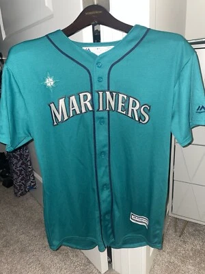 Seattle Mariners TEAL Felix Hernandez 34 Jersey - Hello Kitty Patch - Image 1 of 4