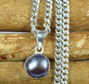 7.85 Ct Natural Round Tahitian Black South Sea Pearl Gemstone Pendant See Video - Picture 1 of 7