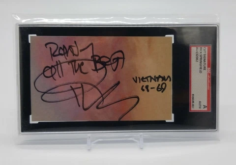 Rick Springfield Cut Signature "Randy All the Best. Vietnam 68-69" SGC Authentic Cover