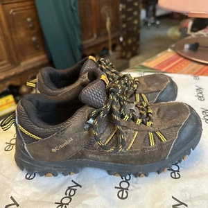 Columbia Boy’s Youth Brown Leather Hiking Athletic Shoes Sneakers Size 5 - Picture 1 of 17