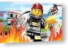 WANDBILD Feuerwehr Feuerwehrmann Lego City LEINWAND BILD  o38
