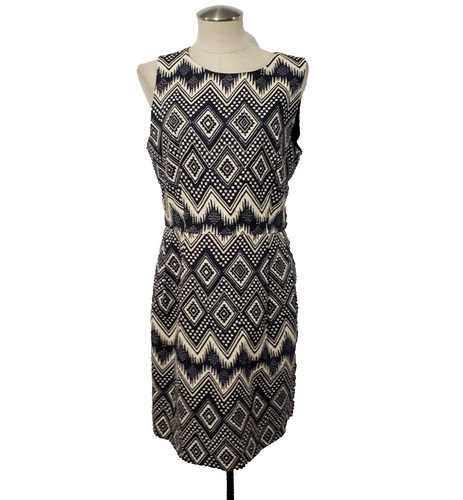 OFF WHITE J. Abito Grew Nero Bianco Cotone Foderato Senza Maniche Lunghezza Ginocchio 14