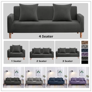 1/2/3/4 Seater Velvet Sofa Covers Stretch Slipcover Pet Protector Couch Settee - Picture 1 of 77