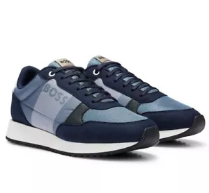 Boss Kai Mix Material Turnschuhe Laufschuhe mit Markendetails - Größe 9/42 - Bild 1 von 25