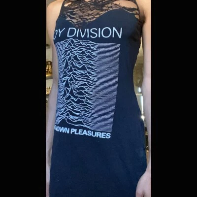 Joy Division Lace Dress Unknown Pleasures Peter Pan Collar, New Wave, Goth, Punk - Image 1 of 4