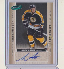 2005-06 Parkhurst Signatures AUTO Andrew Alberts Boston Bruins