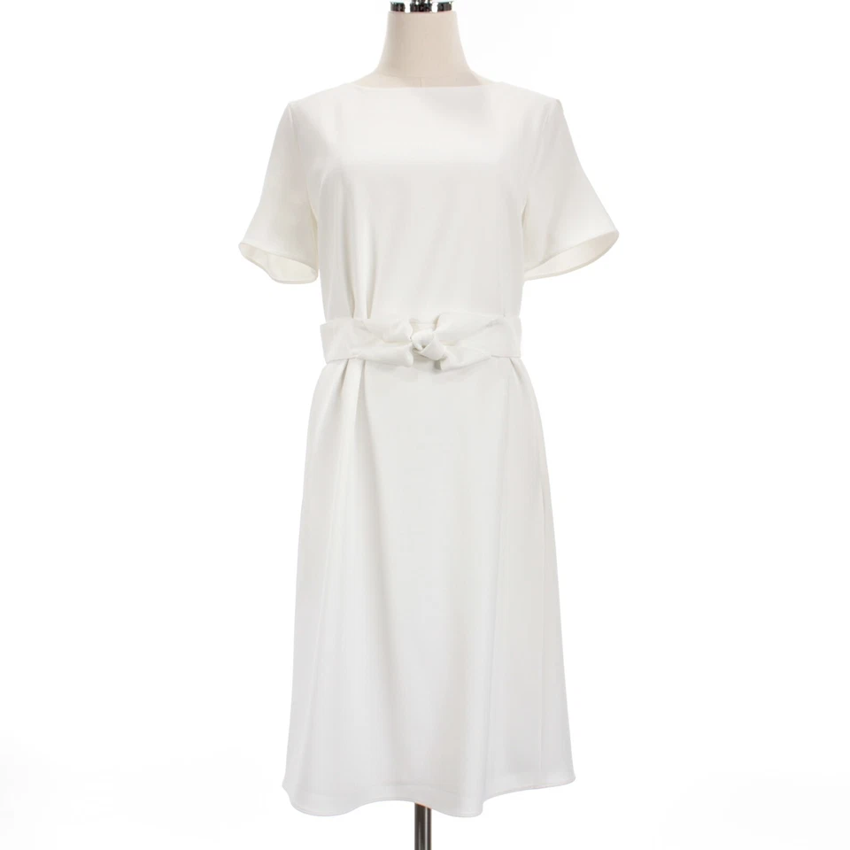 Vestido Vaina Emporio Armani Nuevo con Etiquetas Cinturón Fluido Crepé Talla 46 EE. UU. 10 en Blanco Sólido Foto 1 de 1