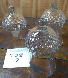 Votive Cups Set of 3 Homco Home Interior Crystal Clear Glass Diamond Design  - Picture 1 of 7