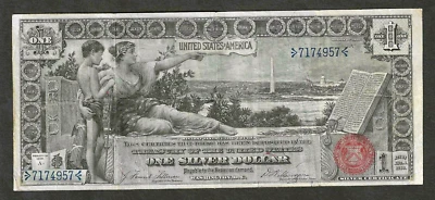 1896 $1 EDUCATIONAL SERIES SILVER CERTIFICATE ~ FR 224 ~ VERY FRESH & CRISP NOTE - Image 1 of 2