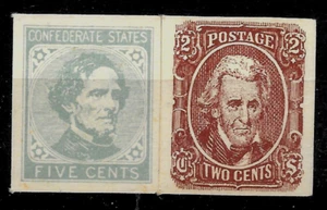 UNITED STATES U.S. CONFEDERATE STATES Sc#6 , #8 FACSIMILE STAMPS MNH VF - Picture 1 of 2