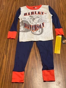 GENUINE Harley Davidson Girls Cotton PJ Set - Size 4 Kids NEW WITH TAGS - Picture 1 of 3