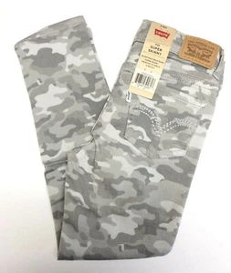 Levis Girls 710 Super Skinny Gray Camo Denim Jeans - Size Varies - B-7 - Picture 1 of 4
